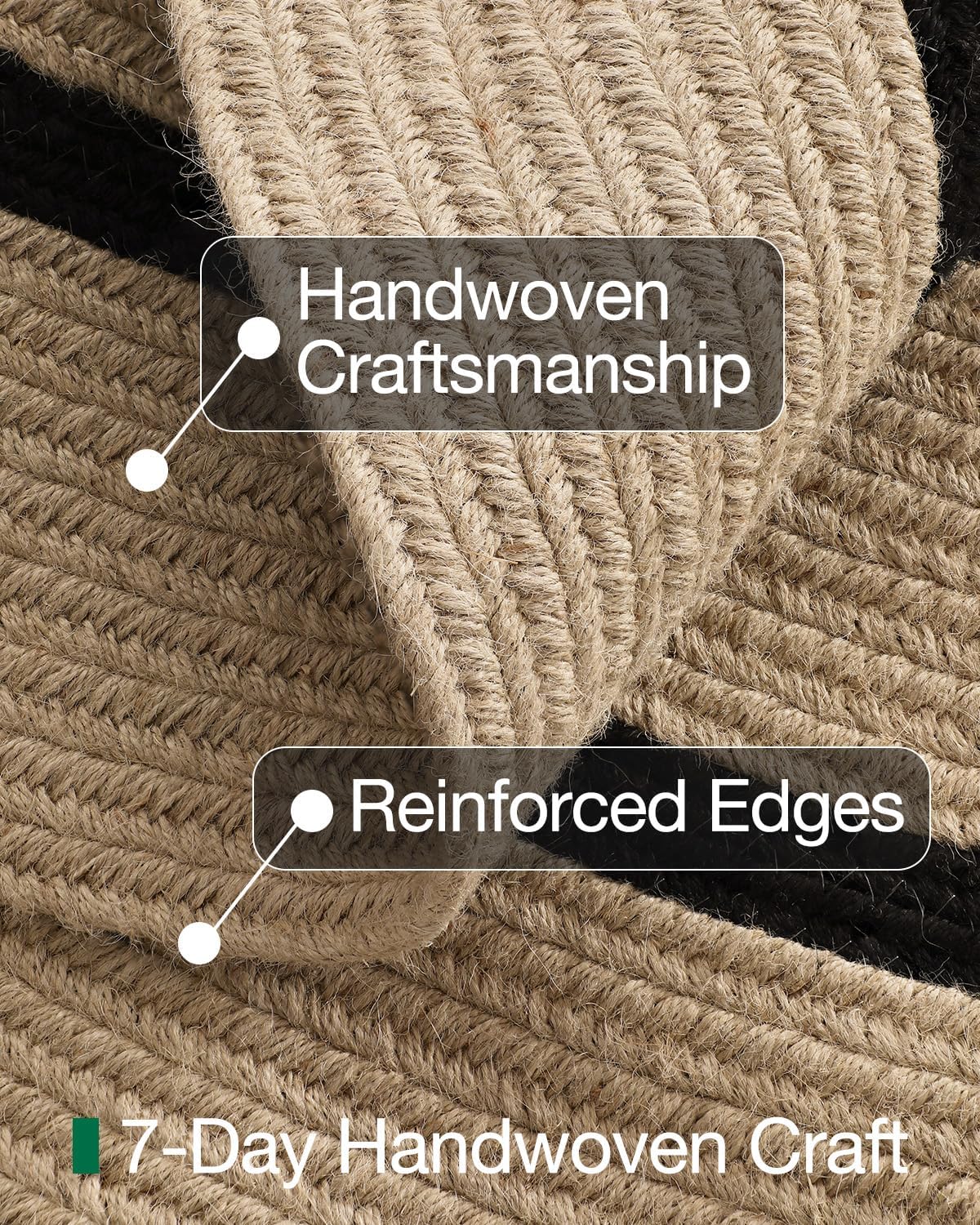 LUMI Jute Area Rug 9ft Round for Living Room, Natural Braided Woven Rugs Non Slip, Neutral Farmhouse Carpets No Shedding, Durable for High Traffic, Dining Room, Indoor, Outdoor, Patio