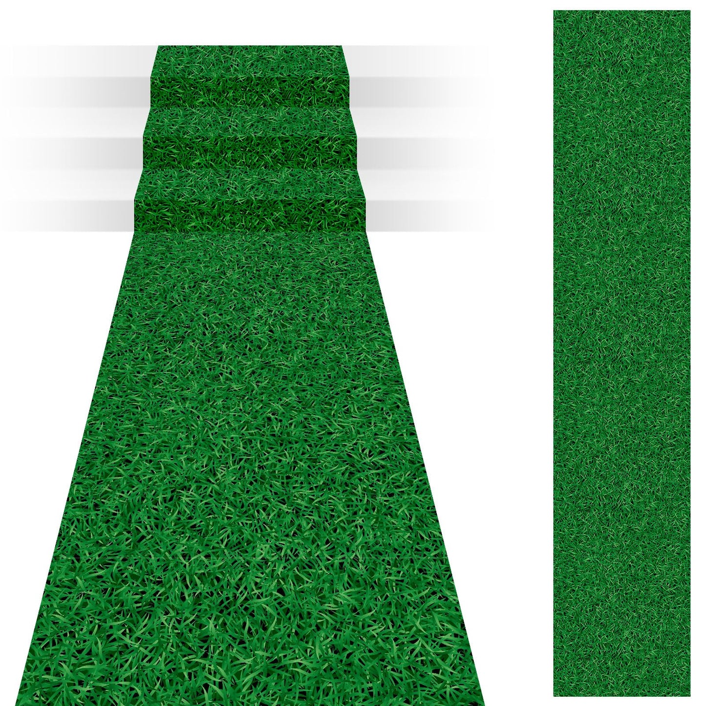 Timgle Disposable Grass Plastic Carpet Runner Indoor Outdoor Faux Grass Rug for Floor Patio Lawn Balcony Birthday Wedding Theme Prom Decor(3.28 x 32.8 ft)