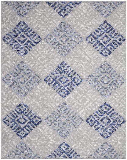 Nourison Home Whimsicle Tribal Grey Blue 7' x 10' Area Rug, Easy Cleaning, Non Shedding, Bed Room, Living Room, Dining Room, Kitchen (7x10)