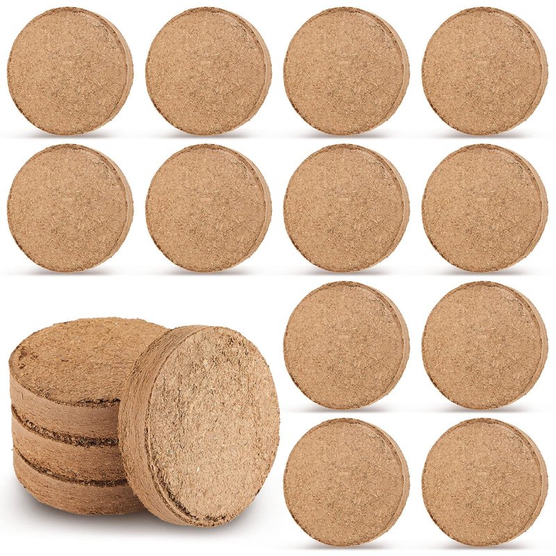 LEIFIDE Composting Toilet Coconut Coir Disks Coir Soil Disc for Organic Composting Toilet Indoor Outdoor Use, 3.94 x 0.59 Inches(24 Pcs)