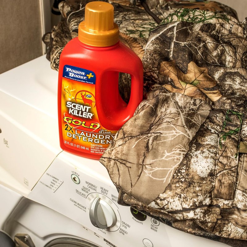 Scent Killer Gold Scent-Free Laundry Detergent - Odor Eliminator for Hunting Gear | 32 Fl Oz (Pack of 2)