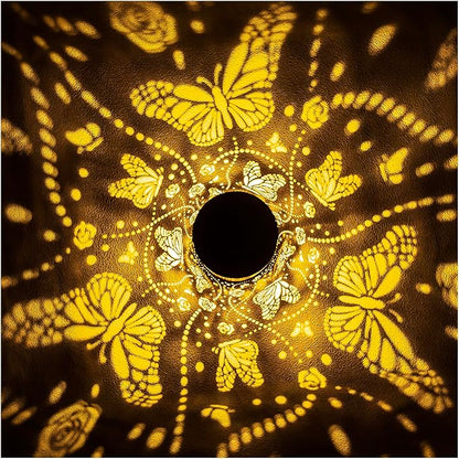Butterfly Solar Lanterns Outdoor Waterproof Hanging Solar Lights Butterfly Gifts for Women Men Metal Decorative LED Lanterns for Garden Decor,Yard,Patio,Lawn,Tabletop,Pathway,Landscape