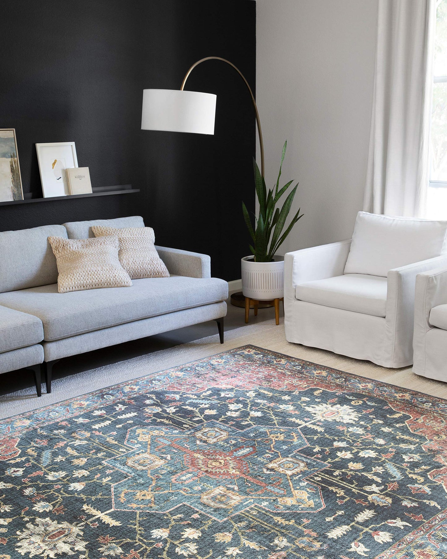 Loloi Skye Collection SKY-08 Denim/Brick 6'-0" x 9'-0" Area Rug