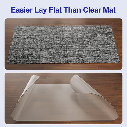Delamu Office Chair Mat for Hardwood Floor, Non-Slip PVC Woven Computer Desk Chair Mat, 45"×53" Heavy Duty Hard Floor Protector for Rolling Chairs, Black & White, Not for Carpet