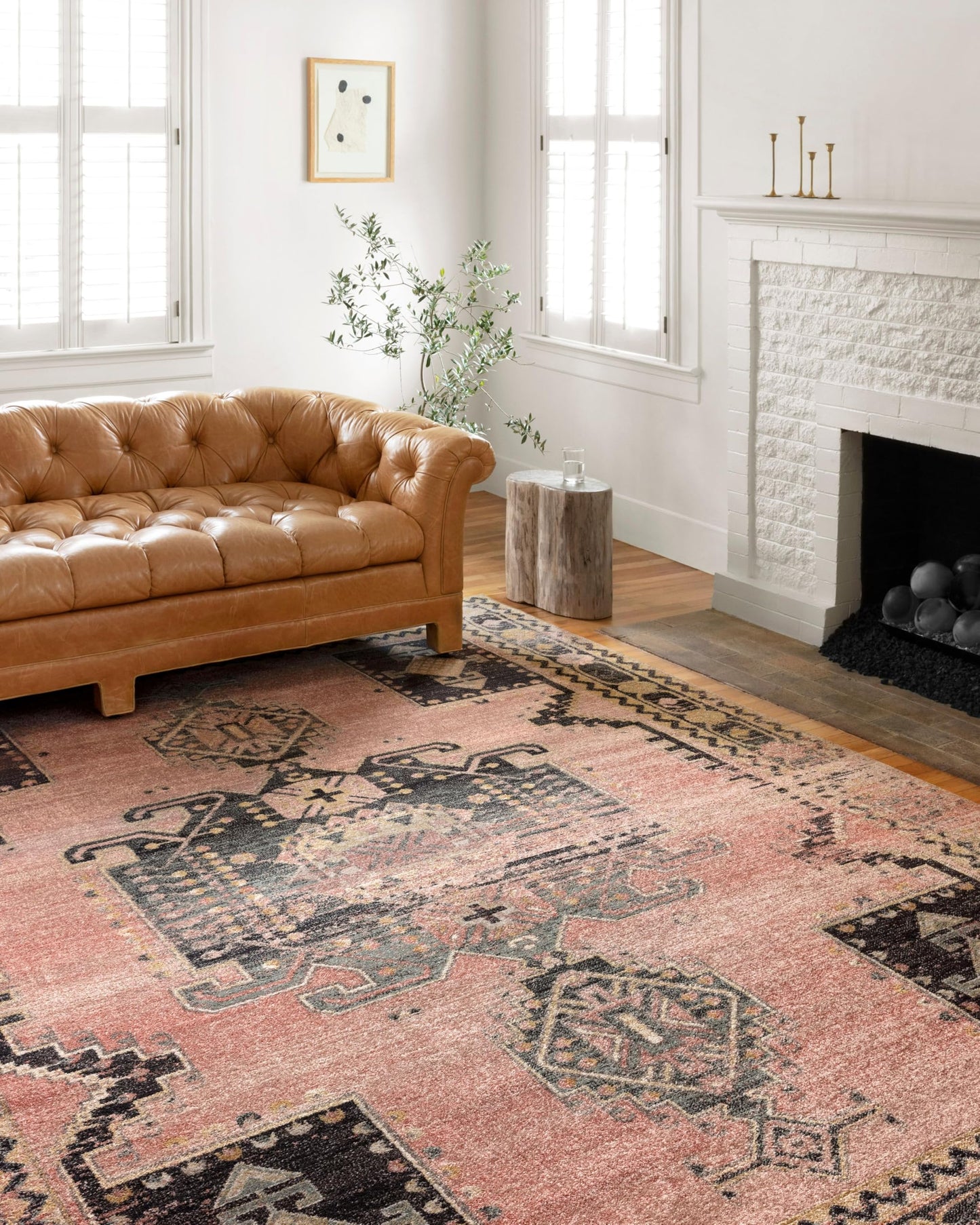 Loloi Jocelyn Collection JOC-06 Rose/Rose 6'-7" x 9'-7" .38" Thick Area Rug