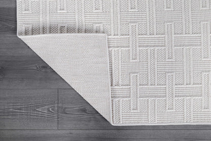 Luul Home Micro Loop Indoor Rug White 5x7 Boho Geometric Neutral Area Rugs for Living Room Soft Luxury Modern Low and High Pile Durable Stain Resistant Non-Shedding Indoor Area Carpet 5 x 7
