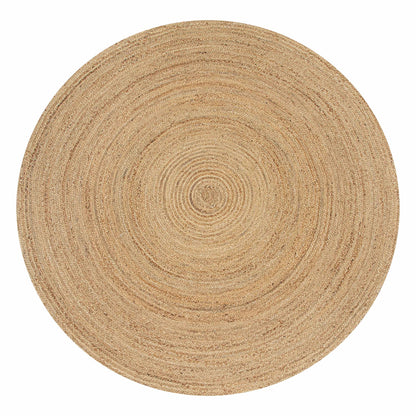 Hausattire Hand Woven Jute Braided Rug, 3’ Round – Natural, Reversible Boho Entry Area Rugs for Kitchen, Living Room I Farmhouse Decorative Floor Rug, 3 Feet Round
