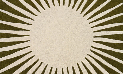 Restoration and Renovation Modern Round Area Rug – Hand-Tufted with 100% NZ Wool, Thick & Soft Circular Carpet for Living Room, Bedroom & Dining Room Decor (Moss Green, 5' Round)