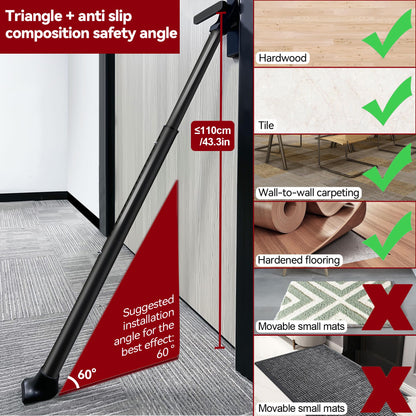 AceMining Upgraded Door Security Bar & Sliding Patio Bar, Heavy Duty Stoppers Adjustable Jammer for Home, Apartment, Travel (2 Pack,Black)