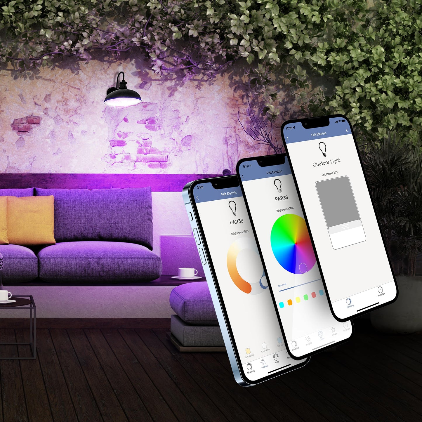 Feit Electric Smart Light Bulbs, 2.4Ghz WiFi Light Bulbs, No Hub Needed, Works with Alexa and Google, Dimmable 60 Watt = LED 9W, OM60/950CA/AG/3, 5000K Day Light, 3 Pack