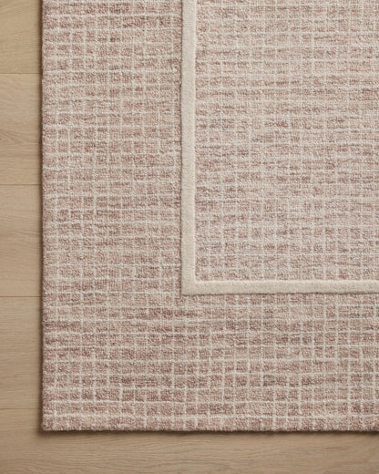Loloi Chris Loves Julia Briggs Collection, Blush & Ivory, 9'-3" x 13' Area Rug – Minimal Gritted Design Area Rugs for Living Room Bedroom Entryway & Hallway No Shed High Traffic Home Decor Rug