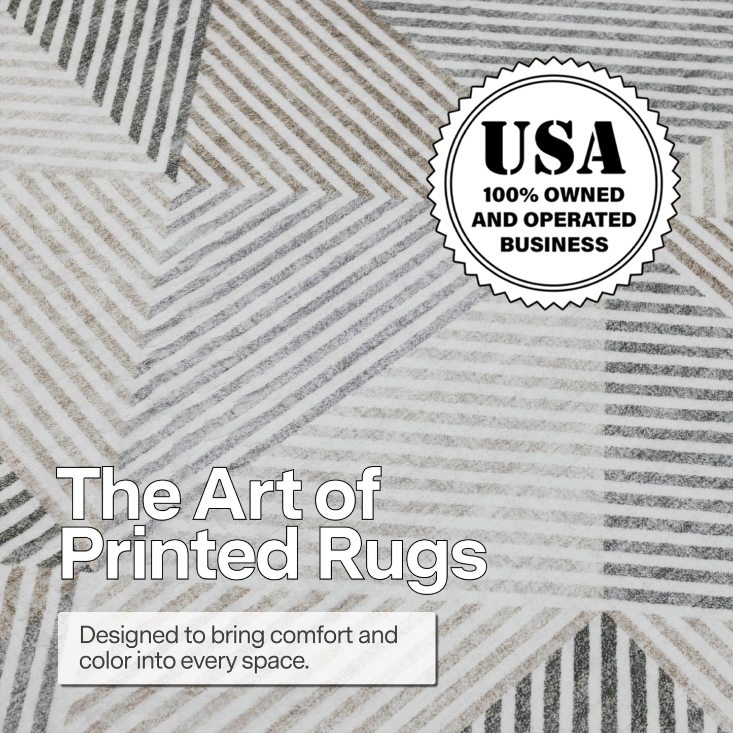 ReaLife Rugs Machine Washable Area Rug - Living Room Bedroom Bathroom Kitchen Entryway Office - Padded Low Pile Stain Resistant Premium - Modern Geometric Contemporary - Miles - Beige 5' x 7'