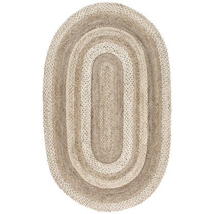 Nuloom Charlene Natural/Ivory, 5' x 8' Oval, Solid, Jute, Soft and Textured, High Traffic, Stain Resistant, Easy Clean, Durable Area Rug for Bedroom, Living Room, Dining Space, Foyer, Entryway