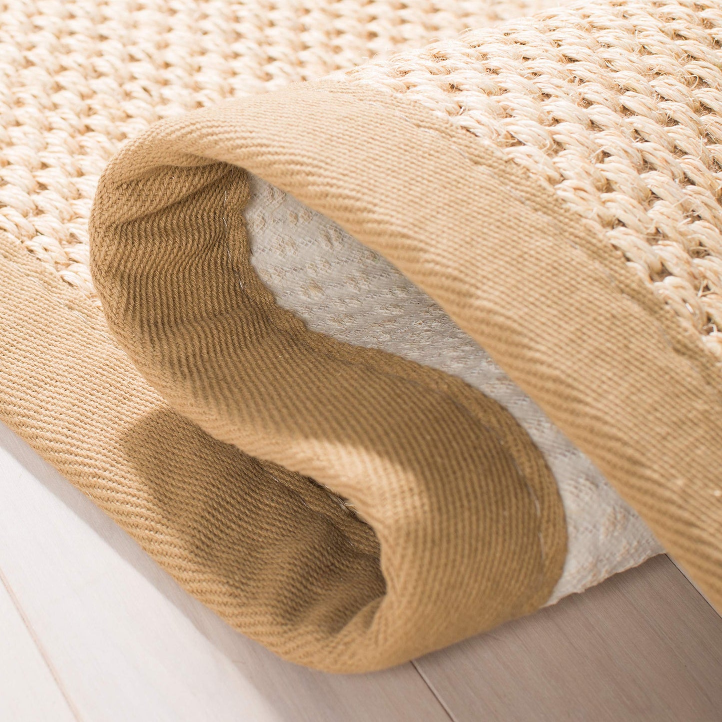 SAFAVIEH Area Rug 9x12 - Natural Fiber Collection - Large - Maize & Linen Color, Sisal, Woven Design with Border (NF141B)
