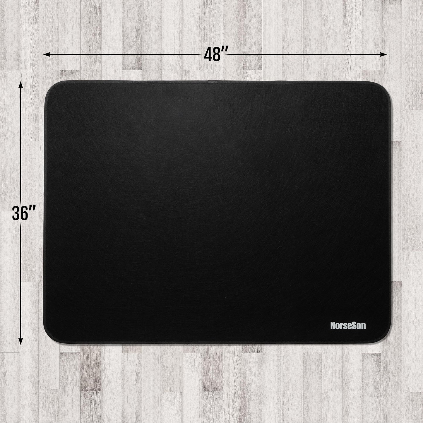 NorseSon Chair Mat for Carpet | Multi-Surface, Anti-Curl Floor Protector for Office Desk Chair or Rolling Gaming Chair Mat | 48" x 36" Black — 3X Thicker Than Standard Floor Mats at 0.25"