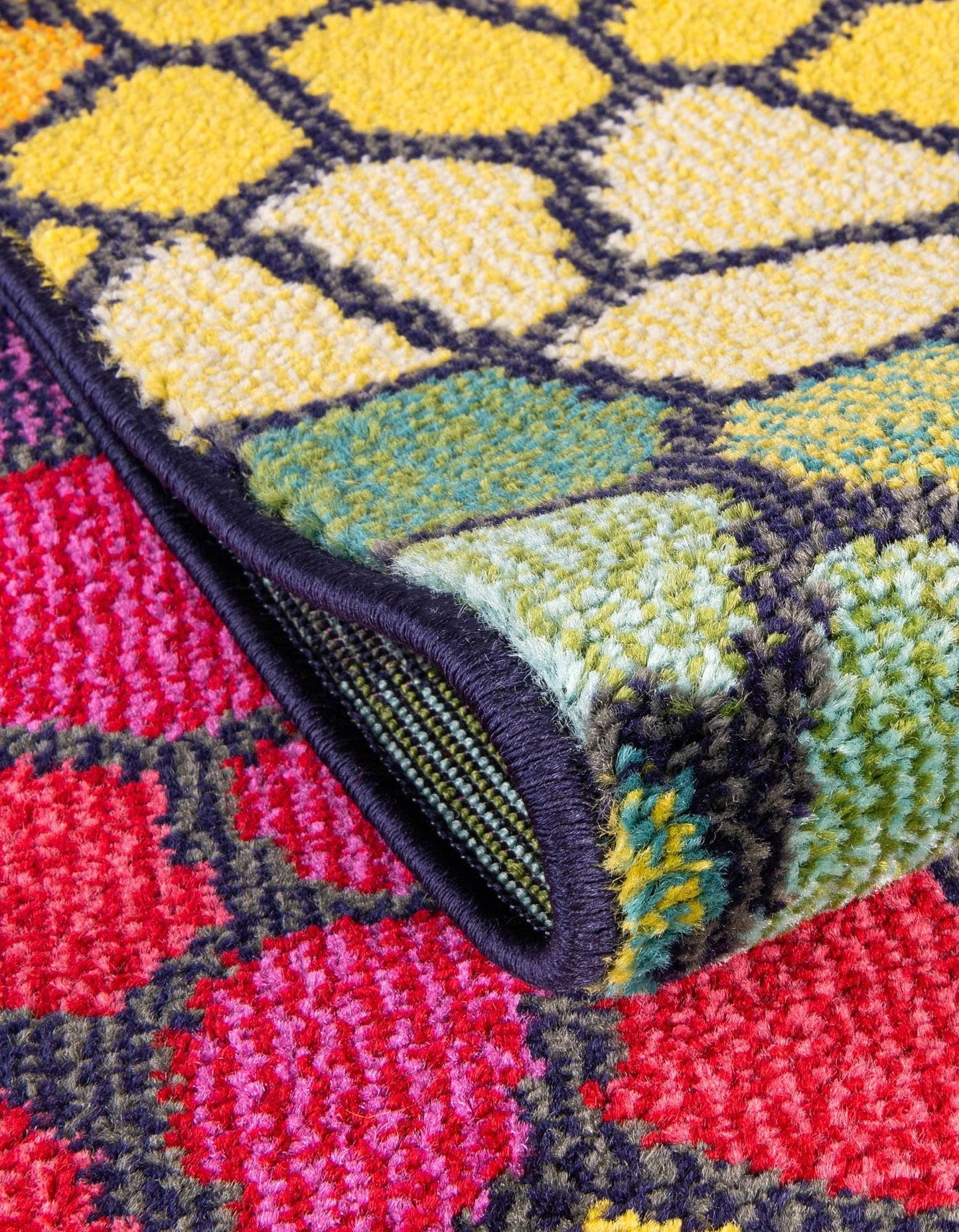 Rugs.com - Hyacinth Rug – 8 Ft Round Multi Washable Rug – Vibrant Mosaic Design for Playrooms, Nurseries, and Kids Bedrooms