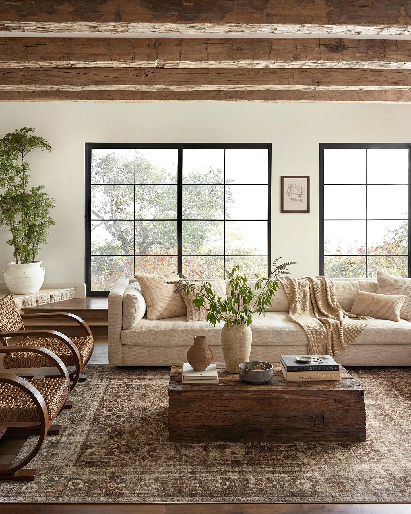 Loloi Magnolia Home by Joanna Gaines Sinclair Collection SIN-01 Rust/Lagoon 7'-6" x 9'-6", .25" Pile Height, Machine Washable, Area Rug