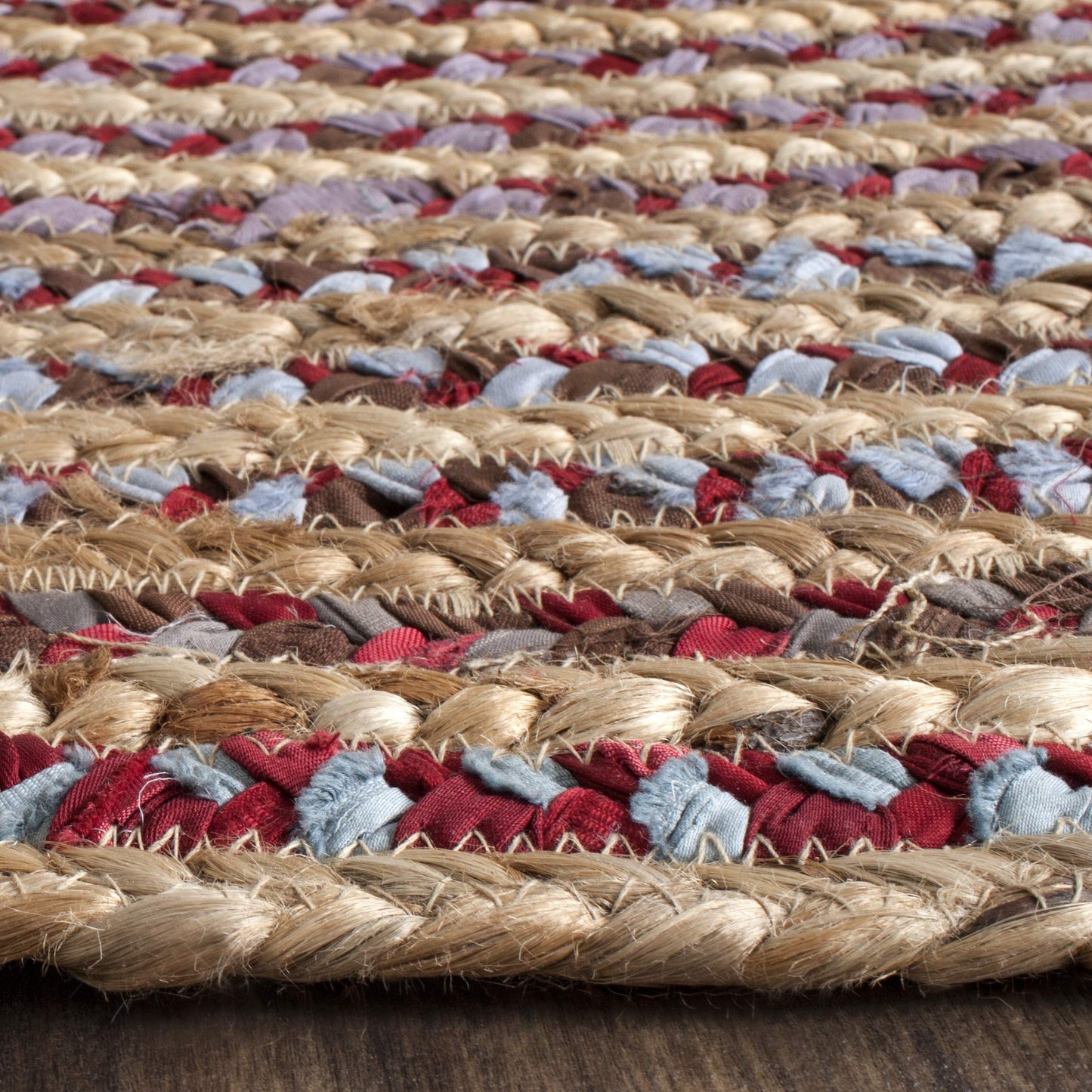 SAFAVIEH Cape Cod Collection Area Rug - 5' x 8' Oval, Natural & Multi, Handmade Boho Braided Jute, Ideal for High Traffic Areas in Living Room, Bedroom (CAP251A)