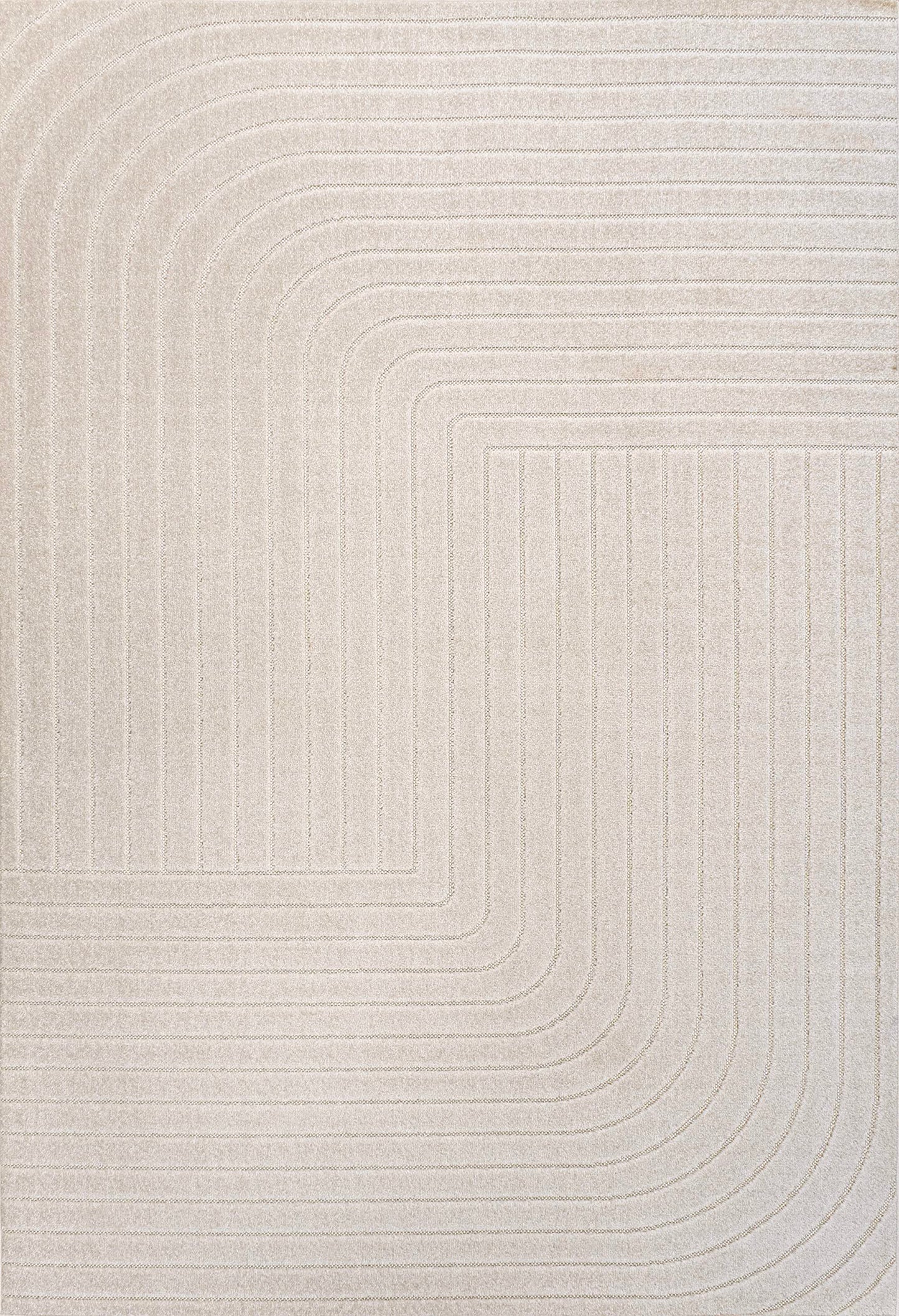 JONATHAN Y Odense High-Low Angle Ivory/Cream Indoor/Outdoor Area Rug, 8x10, Modern, Contemporary, Geometric, Bohemian, Bedroom, Kitchen, Living Room, Non Shedding (SCN101A-8)