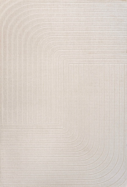 JONATHAN Y Odense High-Low Angle Ivory/Cream Indoor/Outdoor Area Rug, 8x10, Modern, Contemporary, Geometric, Bohemian, Bedroom, Kitchen, Living Room, Non Shedding (SCN101A-8)