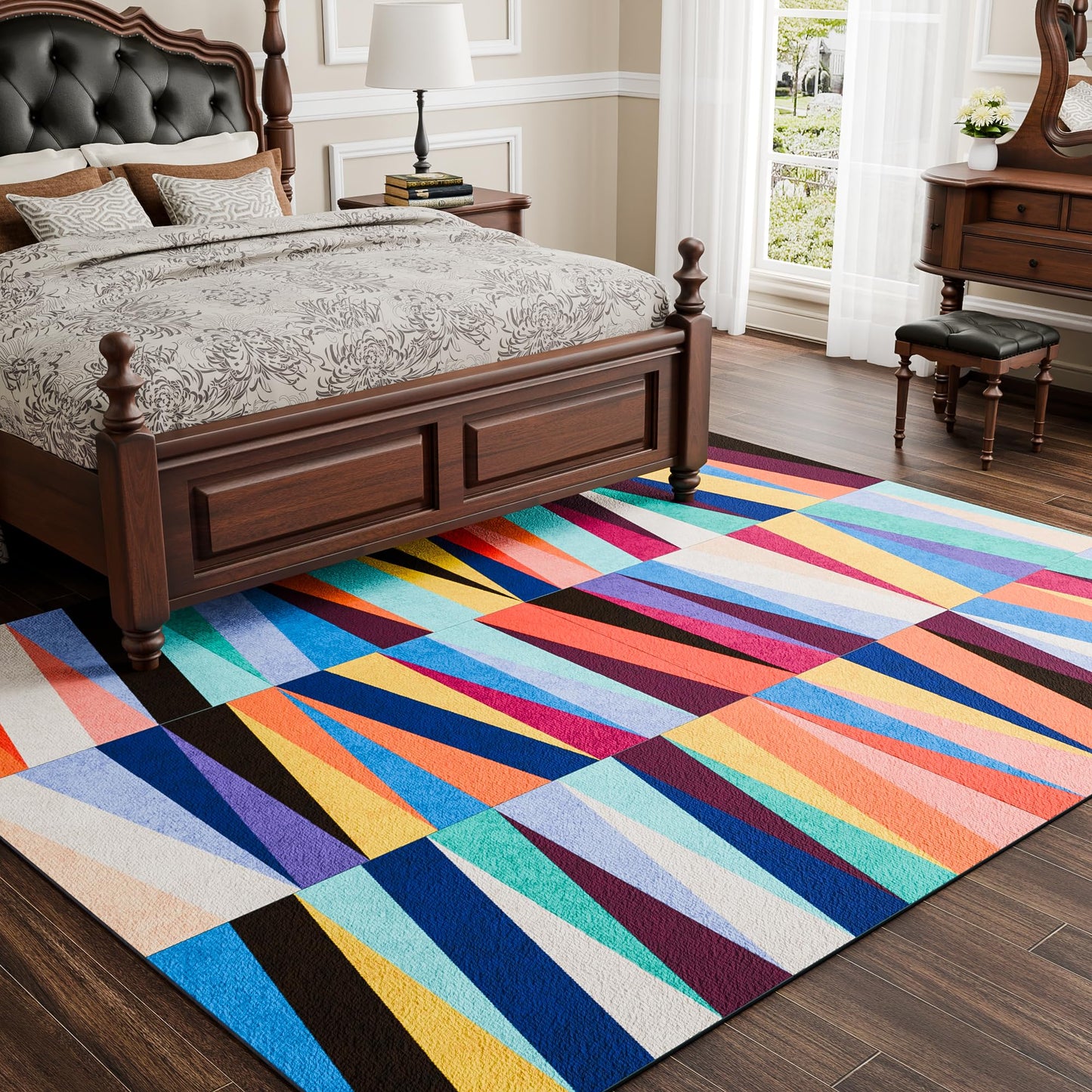 Carpet Living Room Bedroom, Glue Free, Anti Slip, Removable, Washable Spliced Carpet(15.75''x 15.75''x 0.38''Thick) Unit Rug 12pcs