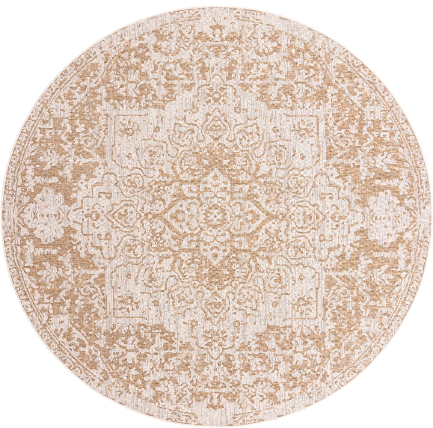 Jill Zarin Jill Zarin Outdoor Collection Area Rug - Dubai (10' 8" Round, Beige/Brown)