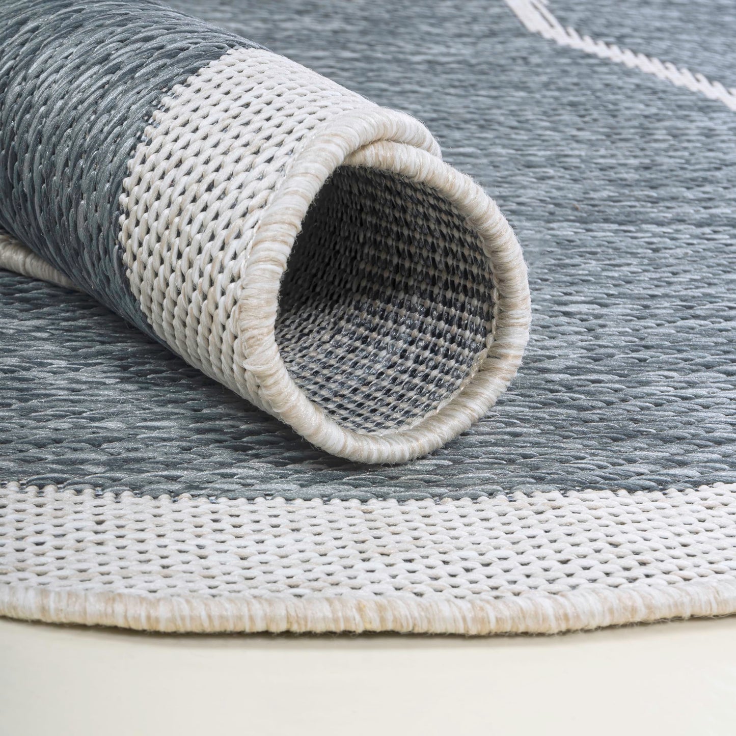 JONATHAN Y Rustic Abstract Indoor Outdoor Runner Rug 2X8 Blue/Cream, Jasper Modern for Backyard, Patio, Porch, Easy-Cleaning, High Traffic, Pet-Friendly, Non-Shedding (SHP101C-28)