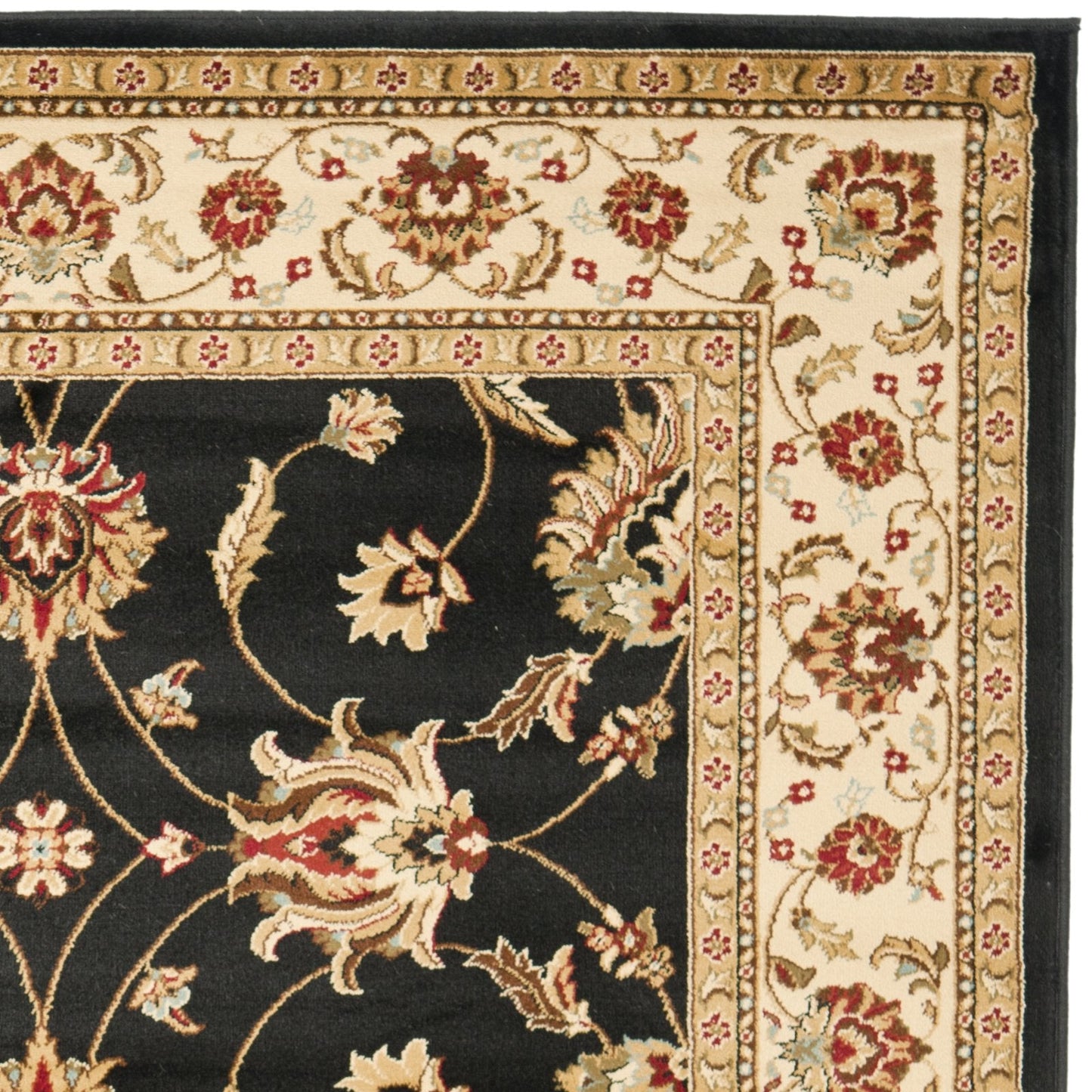 SAFAVIEH Lyndhurst Collection Accent Rug - 4' x 6', Black & Ivory, Traditional Oriental Design, Non-Shedding & Easy Care, Ideal for High Traffic Areas in Entryway, Living Room, Bedroom (LNH553-9012)