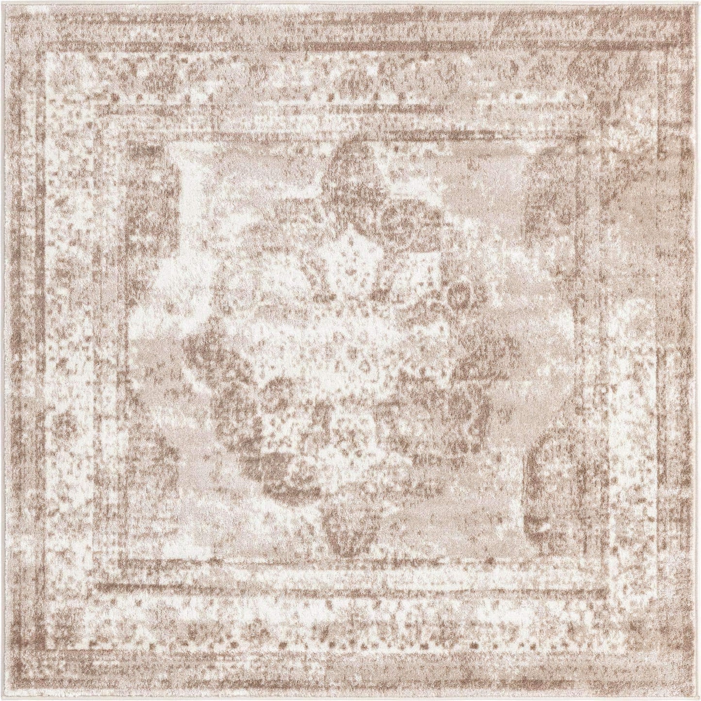 Unique Loom Sofia Collection Area Rug - Salle Garnier (5' 3" Square, Beige/ Ivory)