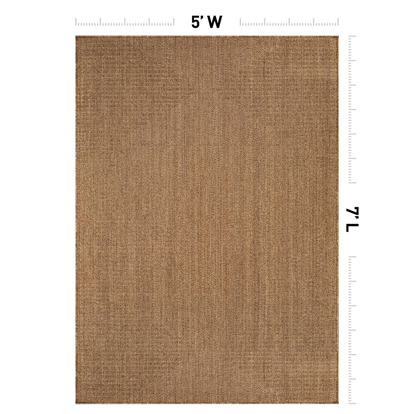 Rugshop Geometric Indoor Outdoor Flat Woven Area Rug,Natural Jute-Style,Easy-Care Patio Rug for Backyard Porch Deck Balcony, 5' x 7' Natural/Jute
