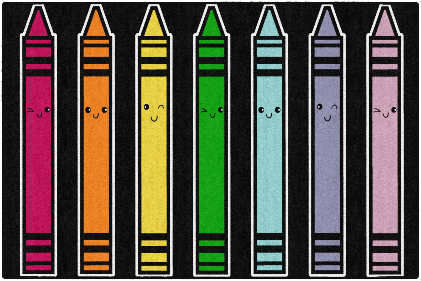 Flagship Carpets School Days Crayons Educational Area Rug for Kids Room, Children's Classroom Rug for Teaching and Playroom, 5' X 7'6"