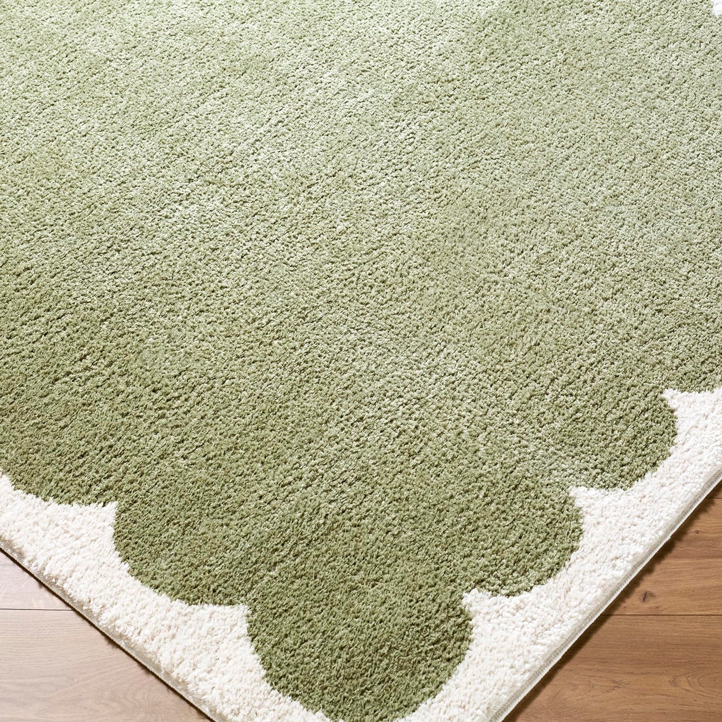 Livabliss x ELLE Decor Rivoli Modern Area Rug, 5'3" x 7', Green/Cream