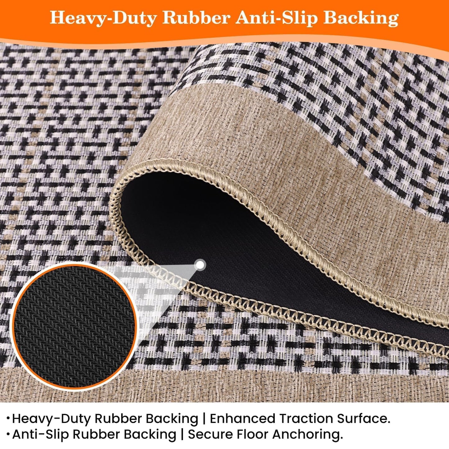 StepRite Kitchen Rugs, Kitchen Mats for Floor, 70"x20" Non-Slip Machine-Washable Kitchen Throw Rug, Absorbent Runner Rugs Office, Sink Standing Desk Mat, Decor Carpet, Khaki