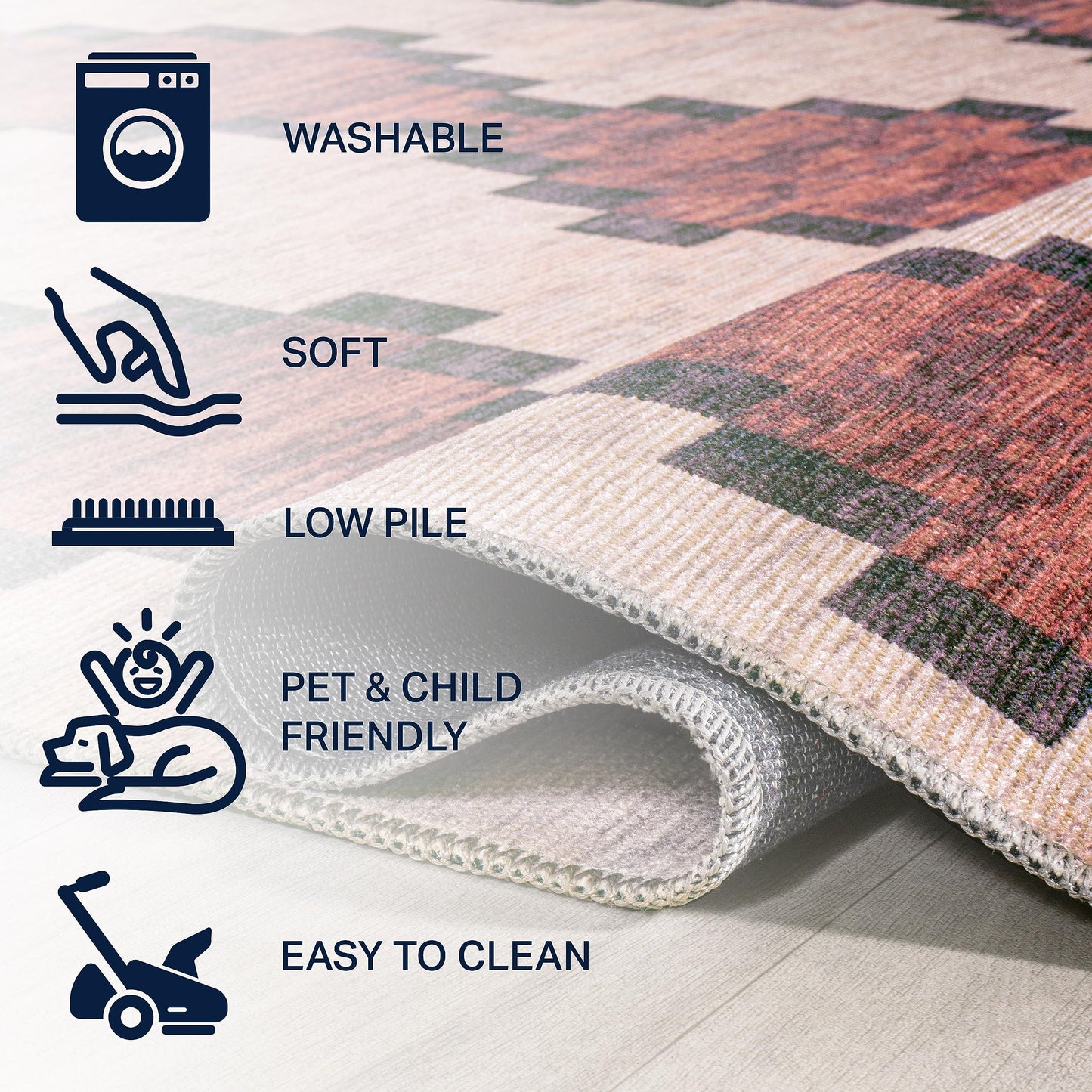JONATHAN Y Machine Washable Red/Ivory Indoor Area Rug 8X10 ft, Timantii Modern Trellis Kilim for Living Room, Bedroom, Kitchen, Office, Easy-Cleaning, Pet-Friendly, Non-Shedding WSH123A-8