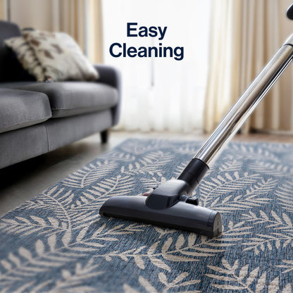 JONATHAN Y Palm Frond Indoor Outdoor Area Rug 8X10 Navy/Ivory, Nevis for Backyard, Patio, Porch, Easy-Cleaning, High Traffic, Pet-Friendly, Non-Shedding (SMB119B-8)