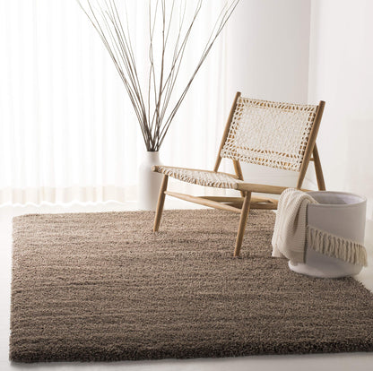 SAFAVIEH California Shag Collection Area Rug - 6'7" Square, Taupe, Non-Shedding & Easy to Clean, Ultra Plush Thick Pile, Ideal for Living Room, Bedroom, Dining Space (SG151-2424)