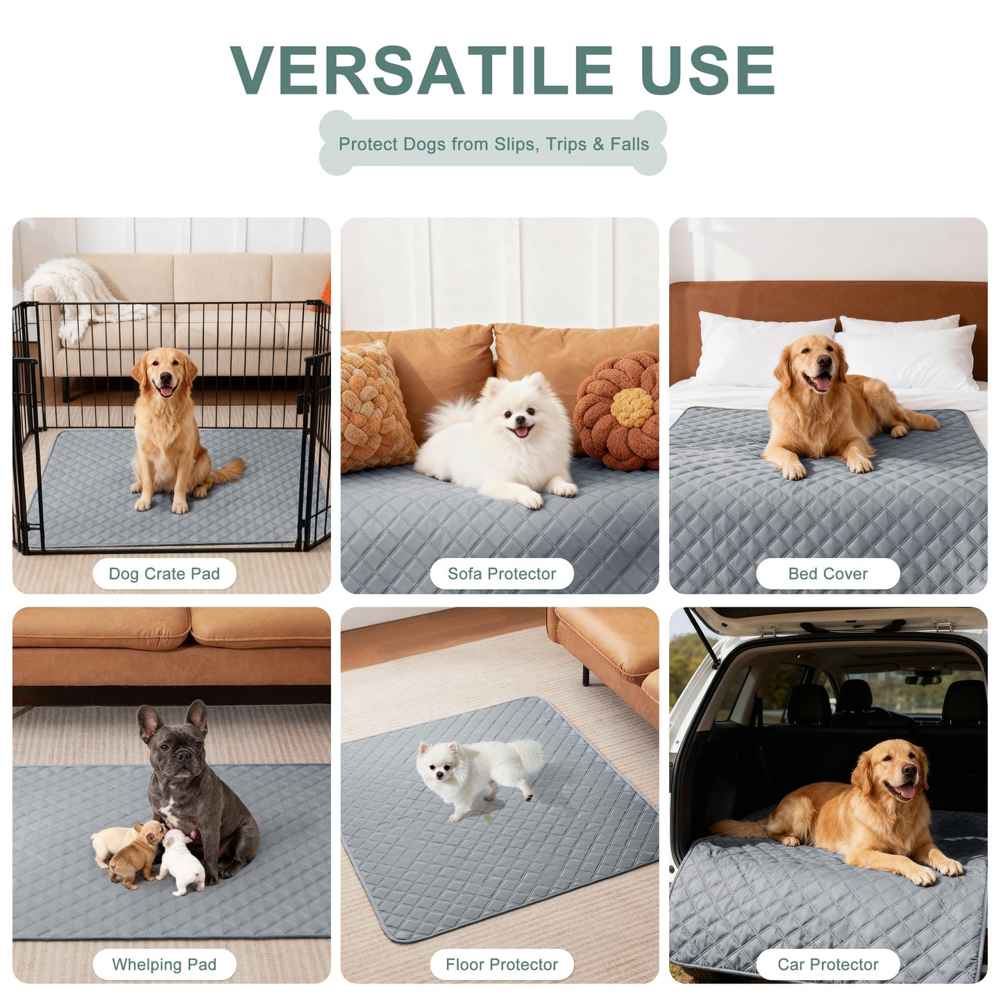 Eterish Reusable Washable Pee Pads for Dogs Large/Extra Large 36'' x 41'' 2 Pack, Absorbent Pet Puppy Dog Training Pads Non-Slip, Waterproof Whelping Potty Pads for Dogs Leak-Proof