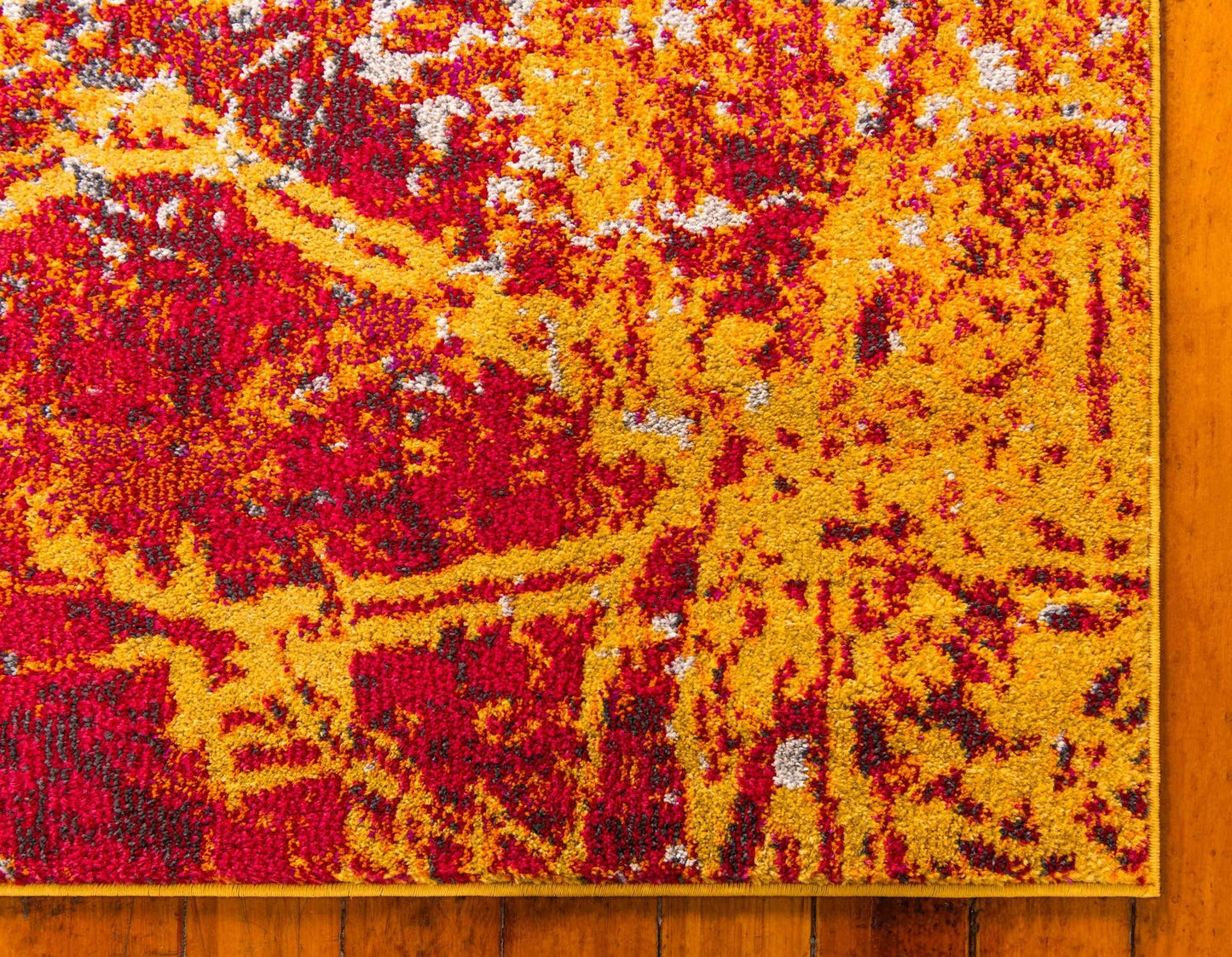 Unique Loom Estrella Collection Distressed, Abstract, Bright Colors, Modern Area Rug (7' 0 x 10' 0 Rectangular, Red/Yellow)