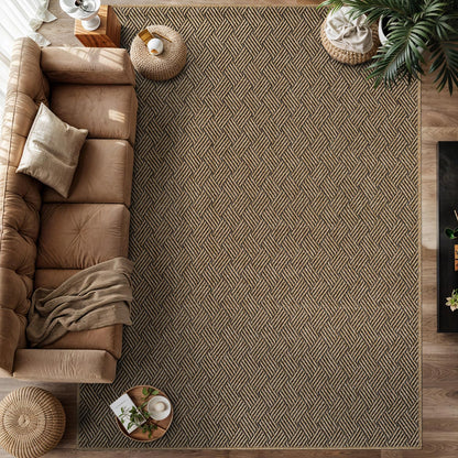 Luul Home Easy Jute Rugs 9x12 Herringbone Natural Color Living Room Indoor Outdoor Area Rug for Patio and Kitchen Rug High Traffic Washable Easy to Clean Solid Boho Woven Design Carpet (9 x 12)