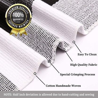 KILOCOCO Buffalo Plaid Checkered Rug - Black and White Cotton Washable Front Door Rugs Door Mat Outdoor Layered Doormats for Front Porch/Farmhouse/Entryway, 27.5x43 Inches