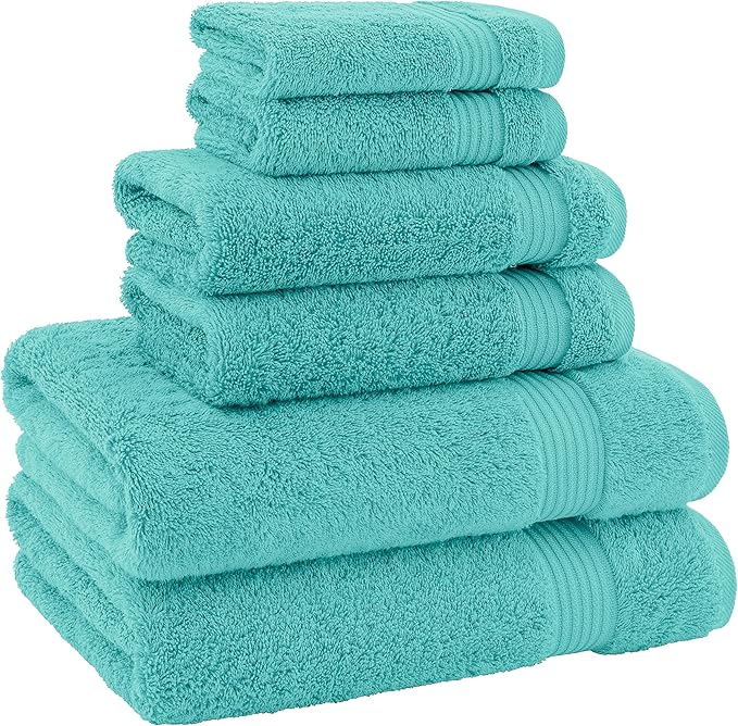 American Veteran Towel 100% Cotton Turkish 6 Piece Towel Set, Luxury Bath