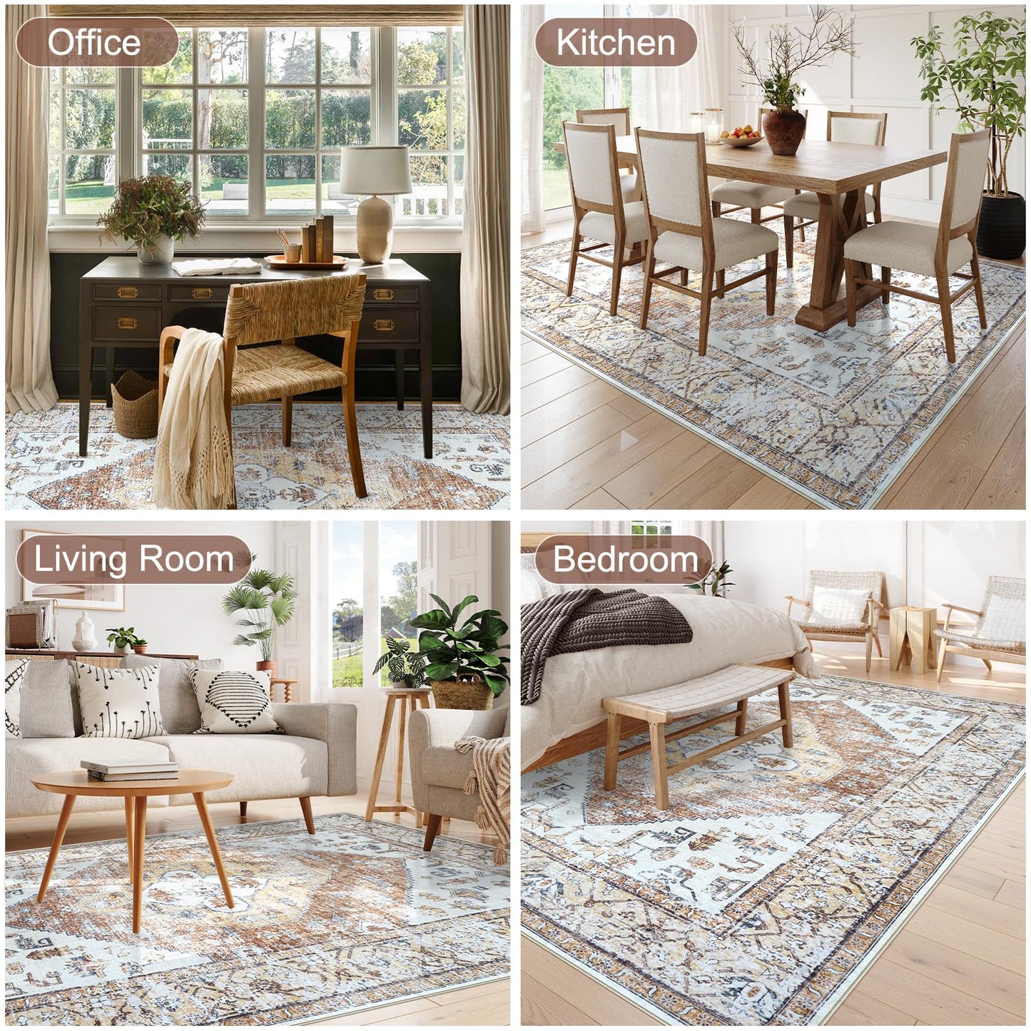 Anidaroel Home Office Chair Mat for Hardwood Floor, 8x10 Under Desk Rug for Rolling Chair, Desk Mat for Chair, Gaming Chair Mat, Anti-Slip Backing Large Floor Protector Rug for Home Office
