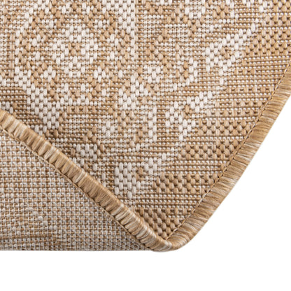 Rugs.com - Outdoor Aztec Rug – 3 Ft Round Natural Indoor/Outdoor Rug – Flatweave Area Rug for Patios, Decks, and Porches