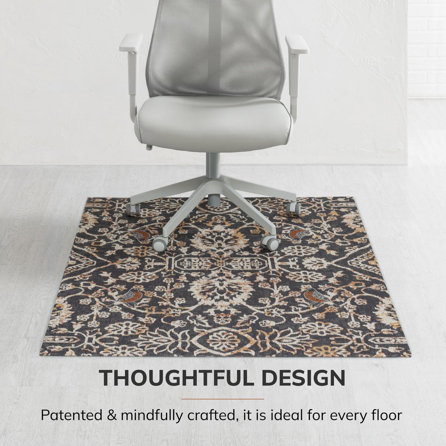 Anji Mountain Rug'd Office Chair Mat for Carpet & Hardwood Floor - Jacquard Woven, Anti-Slip Backing, Low Pile, Floor Protector Desk Chair Mat, Office Rugs for Rolling Chairs (Robin - 40" x 54")