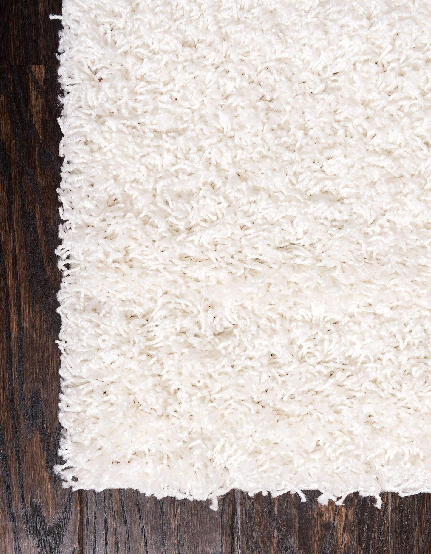Unique Loom Solid Shag Collection Area Rug (8' x 10' Rectangle, Snow White)