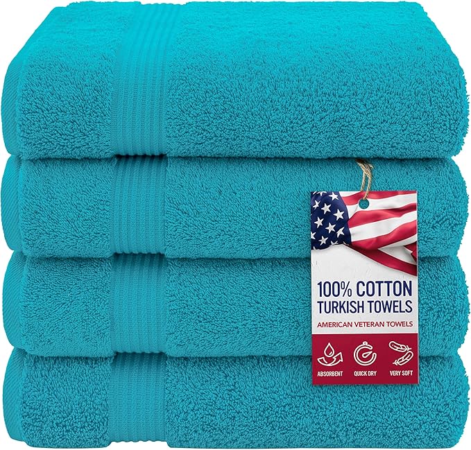 American Veteran Towel, 100% Cotton Turkish Bath Towels