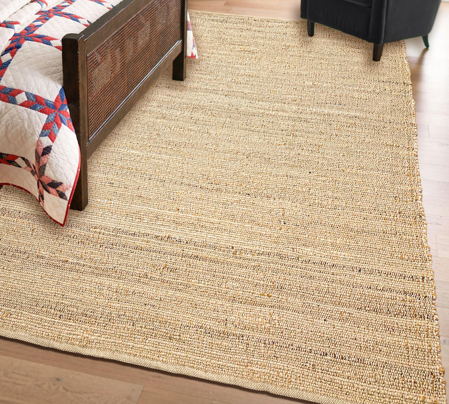 Chardin home 8x10 Jute Cotton Hand Woven Area Rug, Natural Jute Braided Boho Farmhouse Rug, Rustic Vintage Reversible Natural Fiber Rug for Living Room, Bedroom, Dining Room, Office, or Entryway.