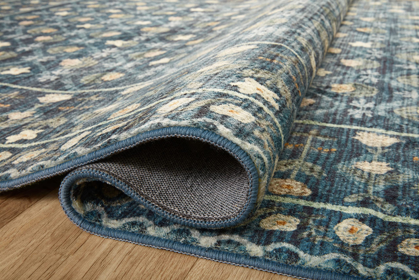Loloi Rifle Paper Co. Eden Collection EDE-03 Lattice Indigo 8'-6" x 11'-6" Area Rug feat. CloudPile™