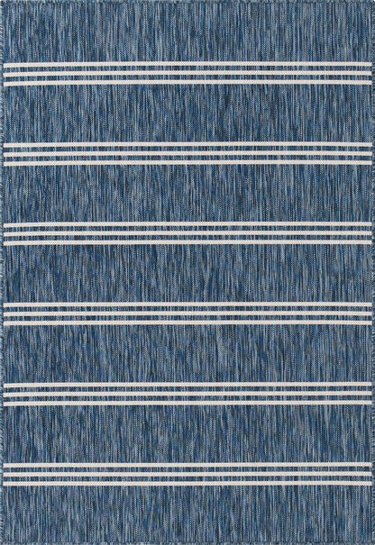 Unique Loom Outdoor Collection Area Rug - Anguilla (4' 1" x 6' 1" Rectangle, Blue/ Ivory)