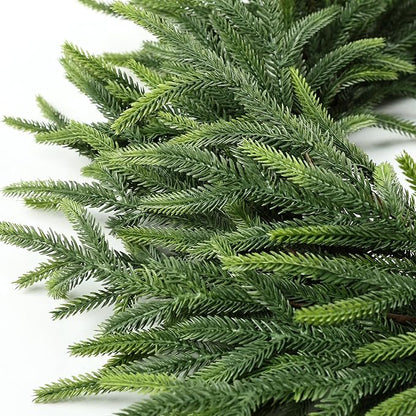 24 Inch Pine Wreath Christmas Wreaths for Front Door, Real Touch Pine Wreath Large Artificial Green Wreaths for Walls Windows Porches Farmhouse Indoor Outdoor Home Decor